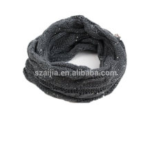 Ladies winter knitted sequin infinity scarf